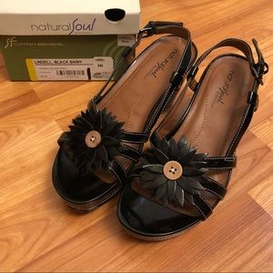 NIB Natural soul by naturalizer black sandal wedge